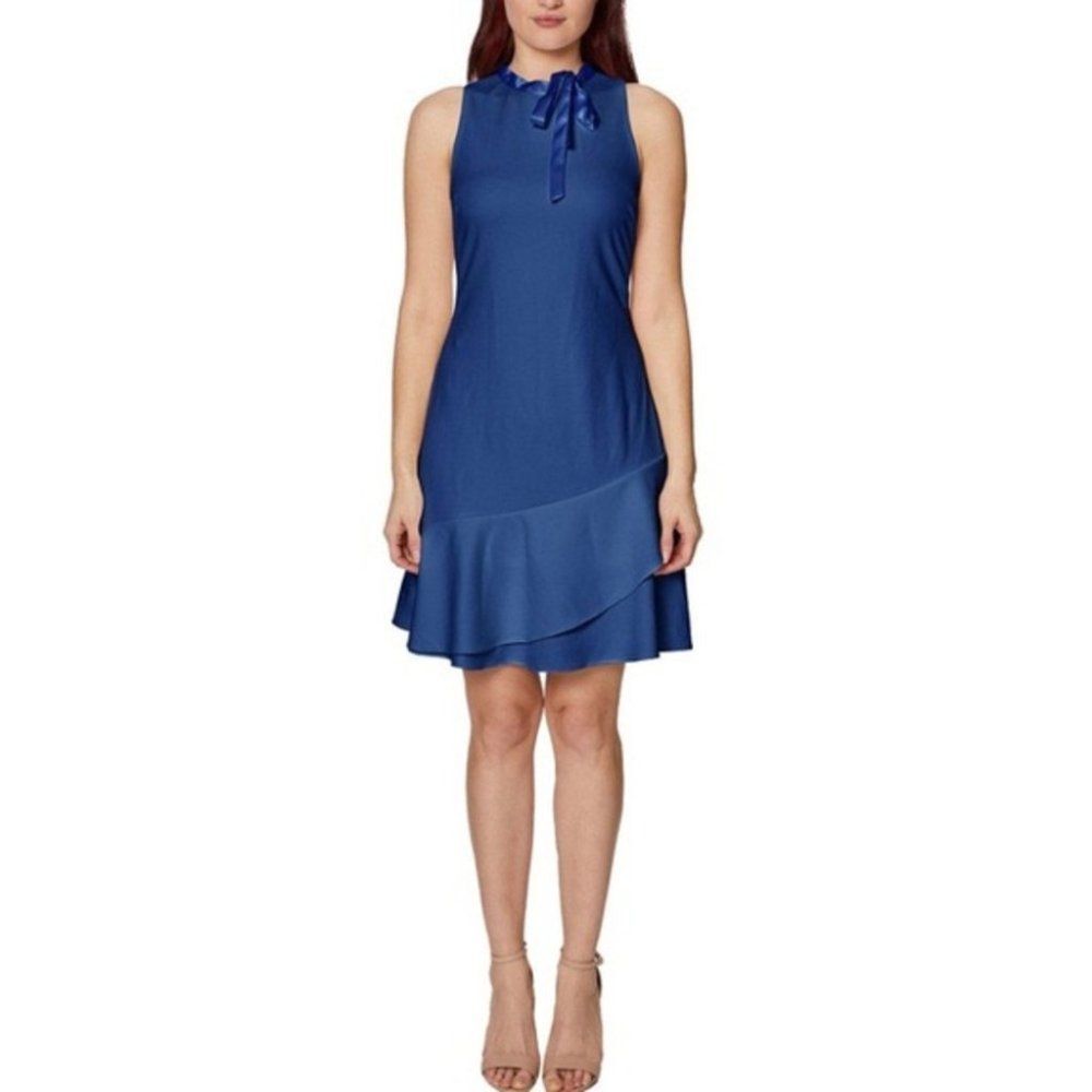 Betsey Johnson tie neck ruffle dress